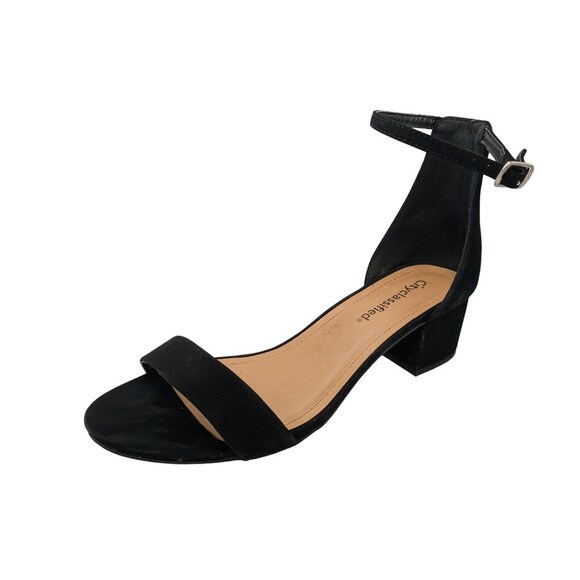Women's City Classified Open Toe Block Heel Sandal Sz. 8 Black Ankle Strap EUC - Picture 2 of 12